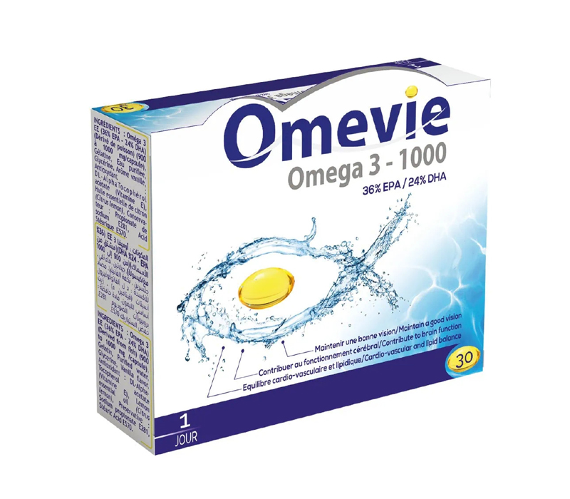 Omevie Omega 3 – 1000 – 30 Capsules - PointPara Tunisie