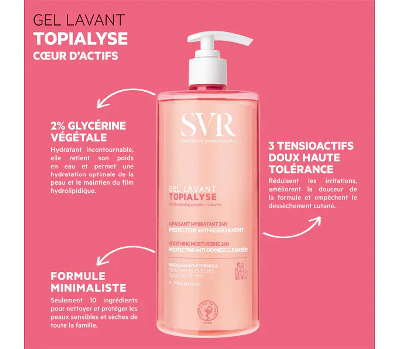 SVR Topialyse Gel Lavant 1L- PointPara Tunisie SVR Topialyse Gel Lavant 1L